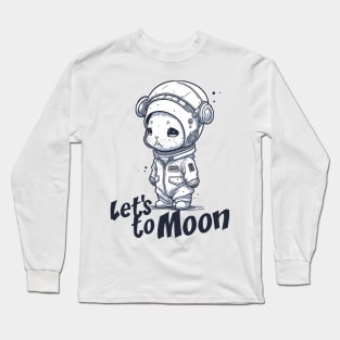 Cute Bunny let's To Moon Long Sleeve T-Shirt